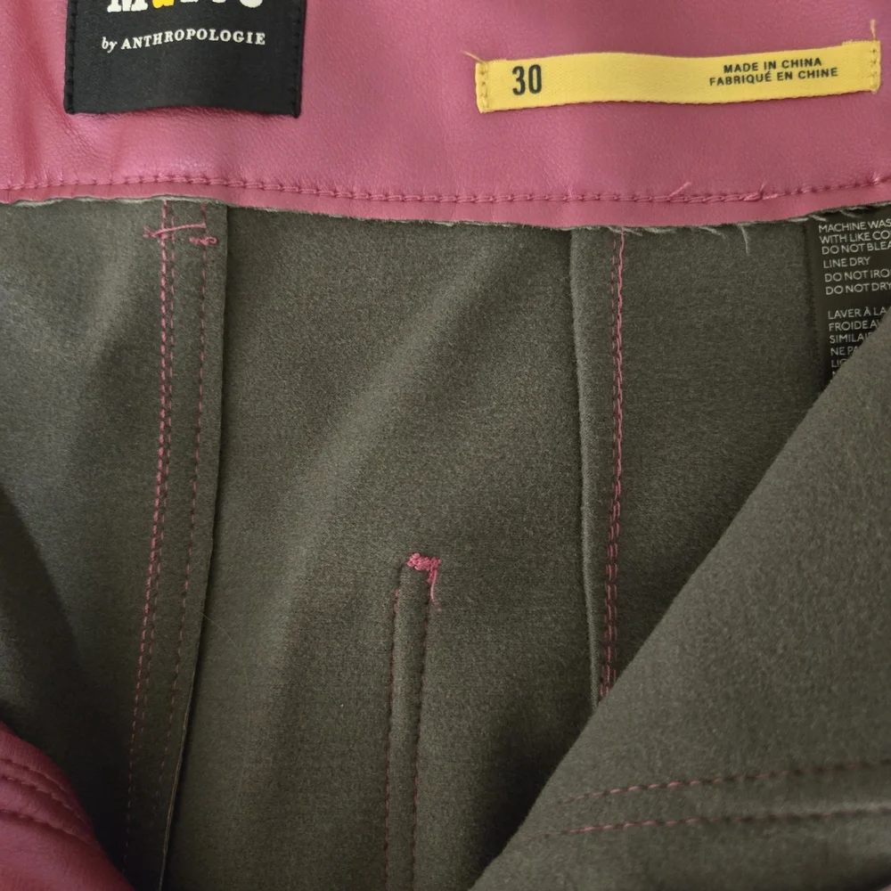 Maeve By Anthropologie Colette High Rise Cropped Wide-leg Faux Leather Pants. - Picture 10 of 10